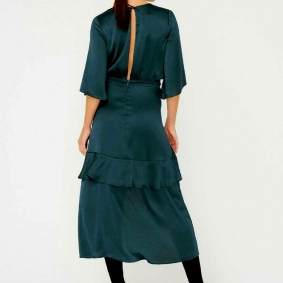 SHEIKE Eternal Tiered Formal Wedding Evening Midi Dress in Peacock NWT - Picture 2 of 14